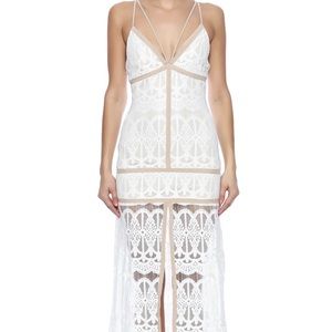 Ecru lab white and cream lace maxi dress
